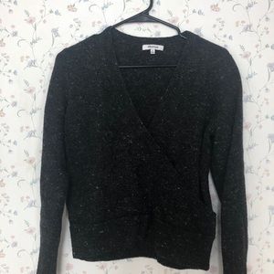 Madewell gray cross front sweater